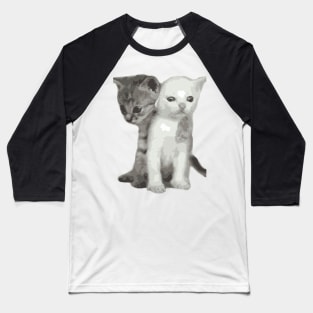 couple cat with love - oil paint Baseball T-Shirt